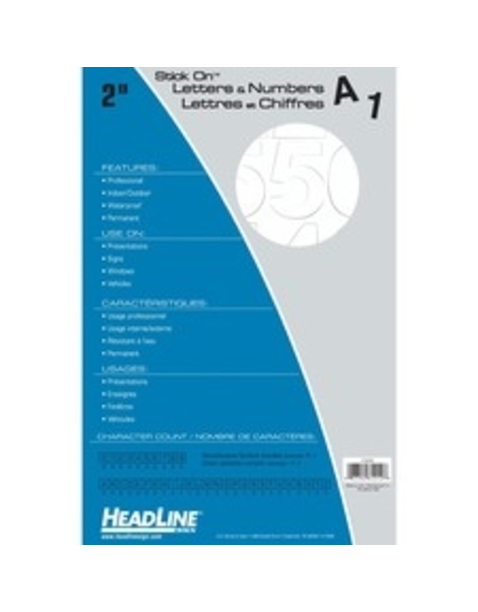 STK-ON LTR, HEL 2'' CAP  *WHITE