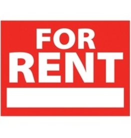 FOR RENT SIGN, RED W/WHITE BOX