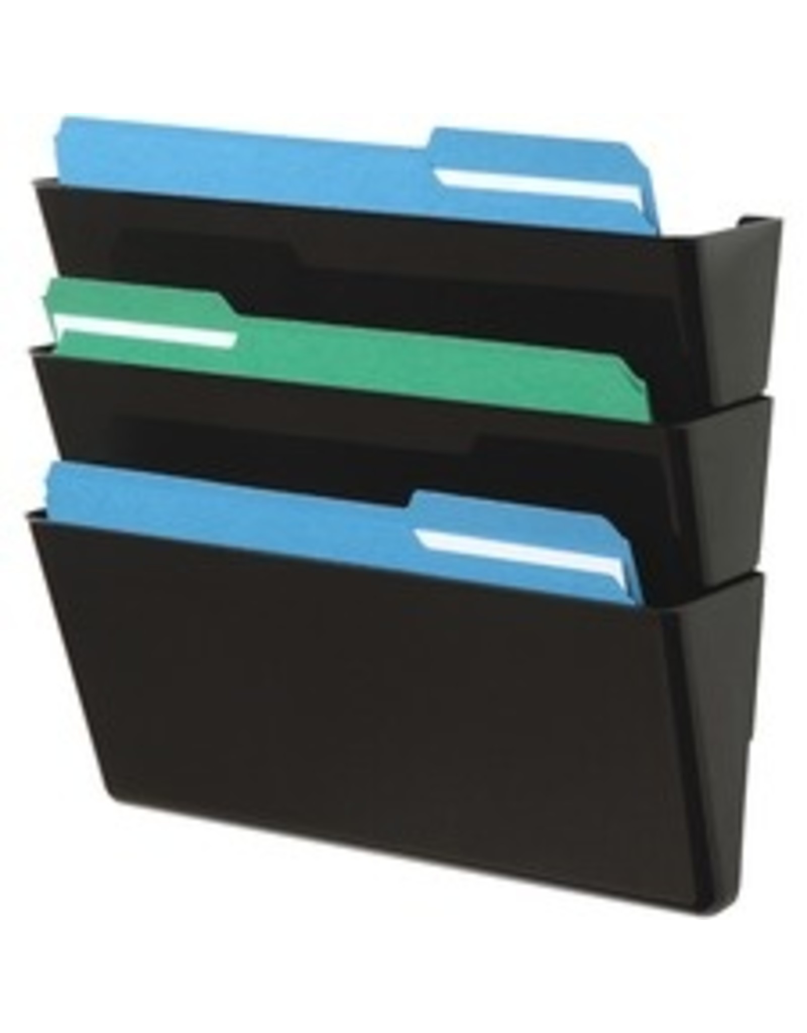 WALL POCKET,LTR,BLACK,3/PACK
