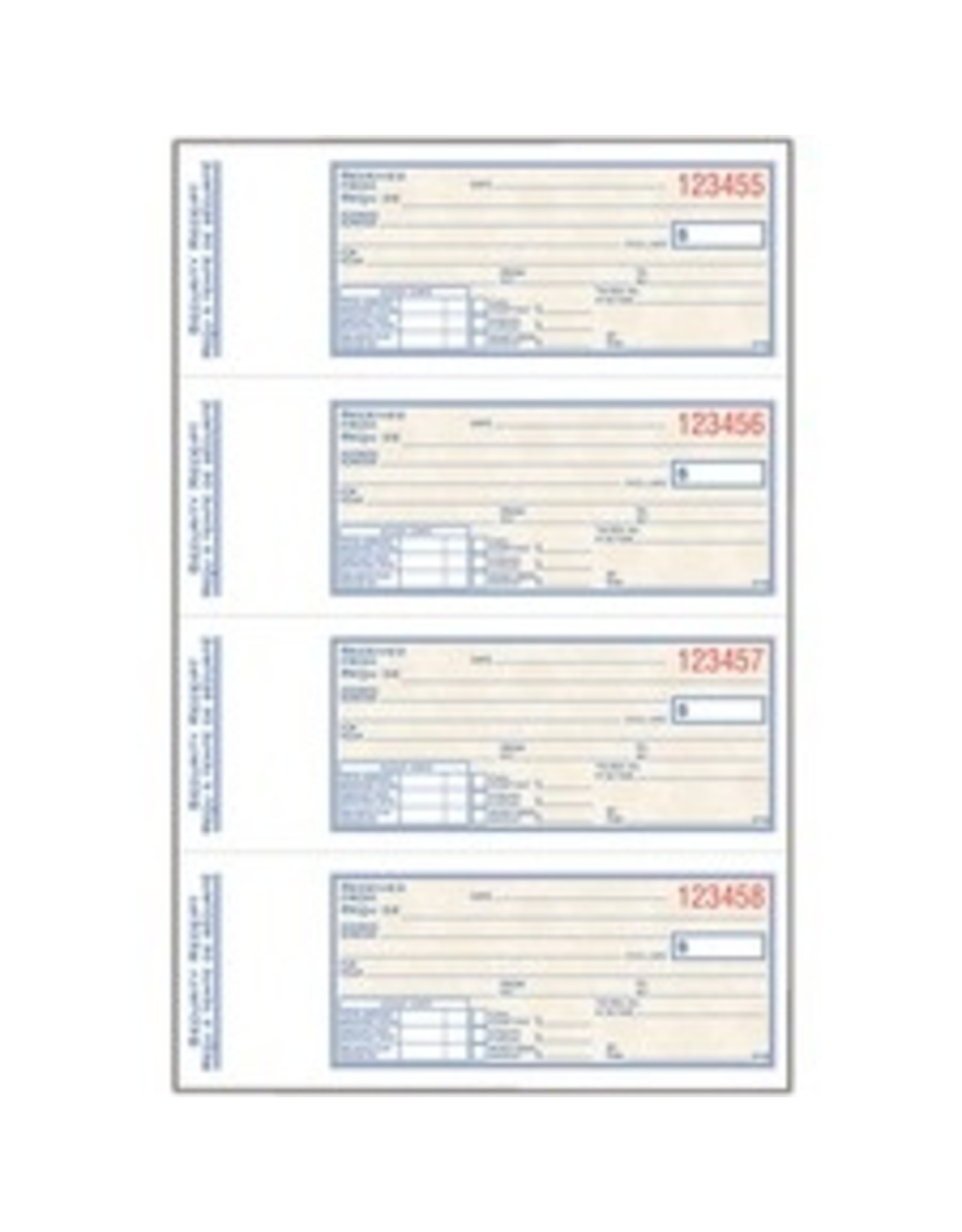 SECURITY RECEIPT BOOK 2-PART