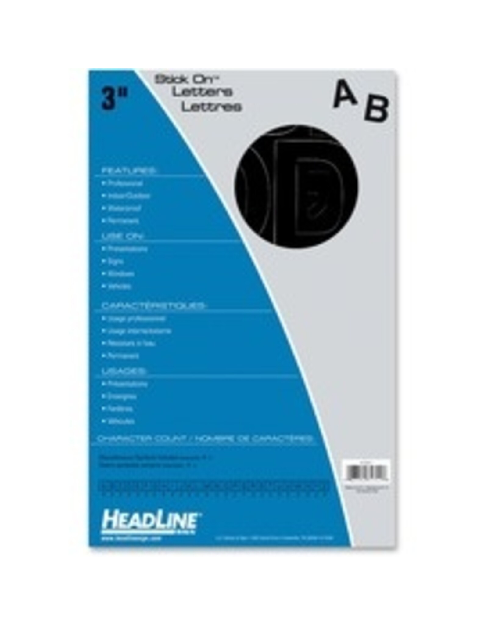 STK-ON LTR, HEL 3'' CAP  *BLACK