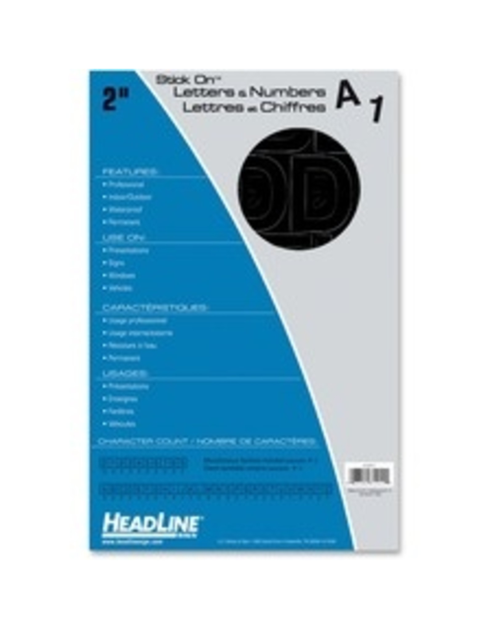 STK-ON LTR, HEL 2'' CAP  *BLACK