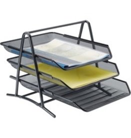 TRAY LTR-SZ 3-TIER MESH *BLACK