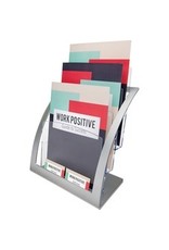 LIT STND 3-TIER MAGAZIN*SILVER