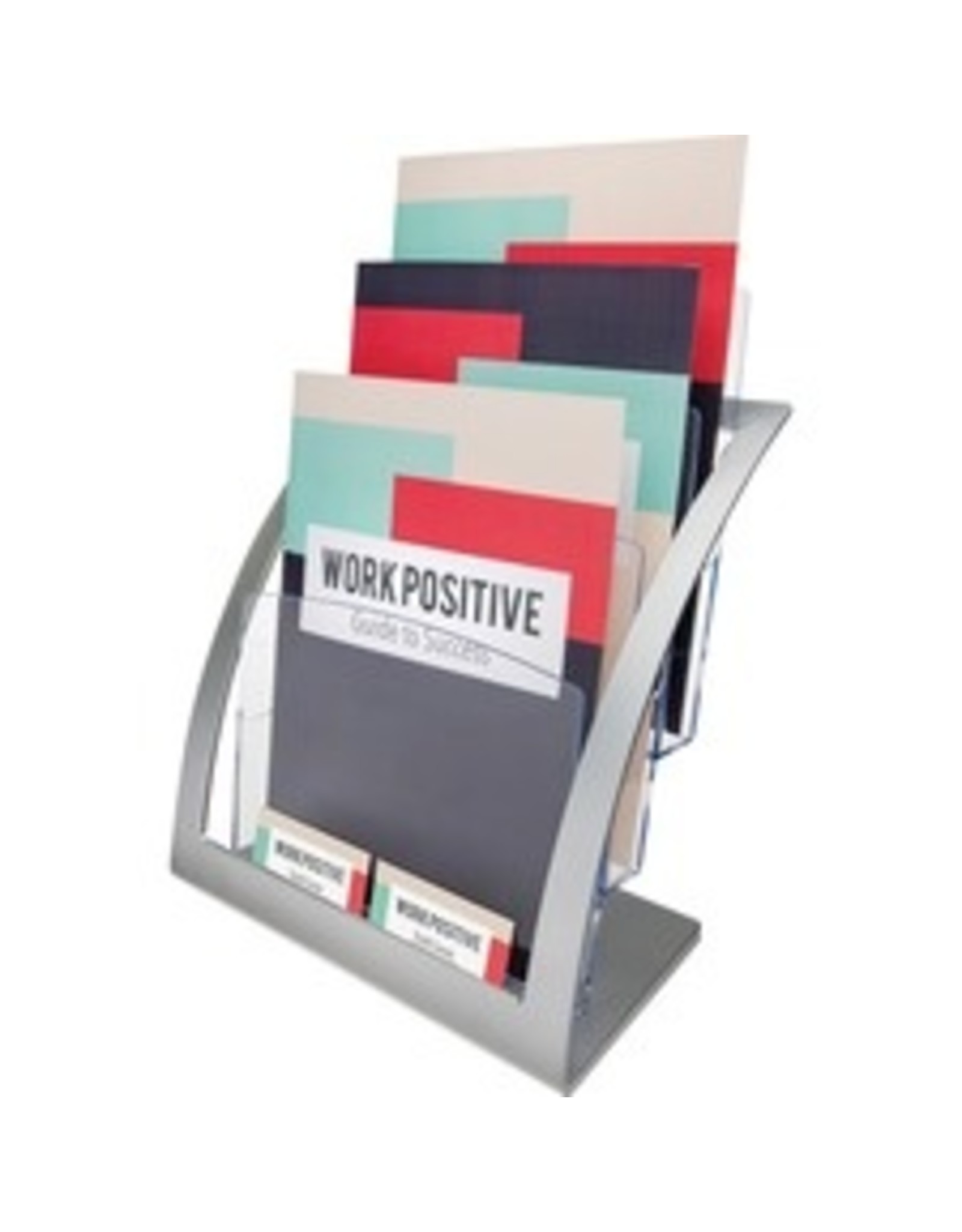 LIT STND 3-TIER MAGAZIN*SILVER