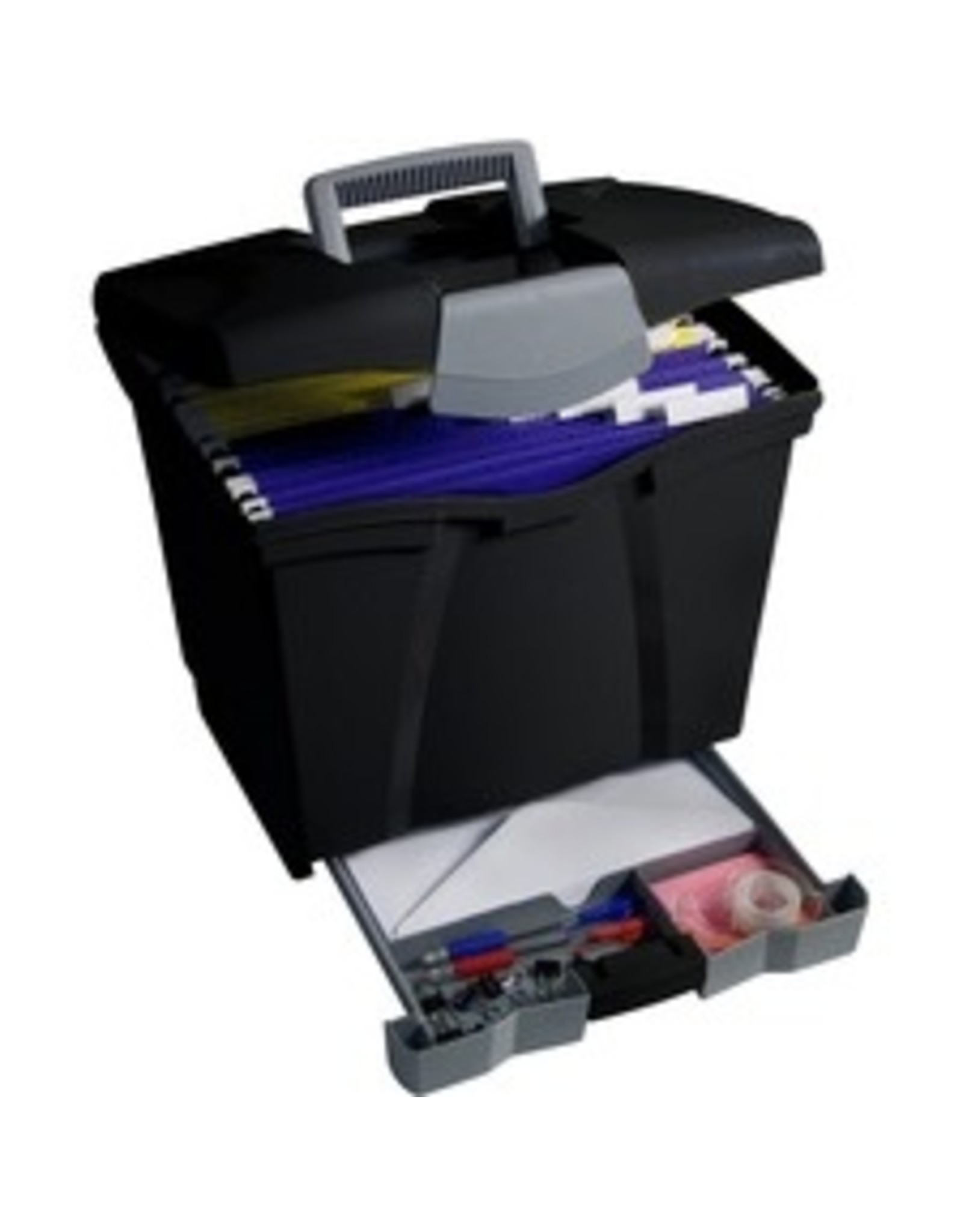 PORTABLE FILEBX W/DRAWER*BLACK
