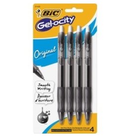 PEN GEL VELOCITY .7mm BLK 4pk