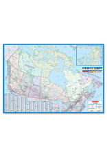 MAP WALL LAMIN CANADA 33x48