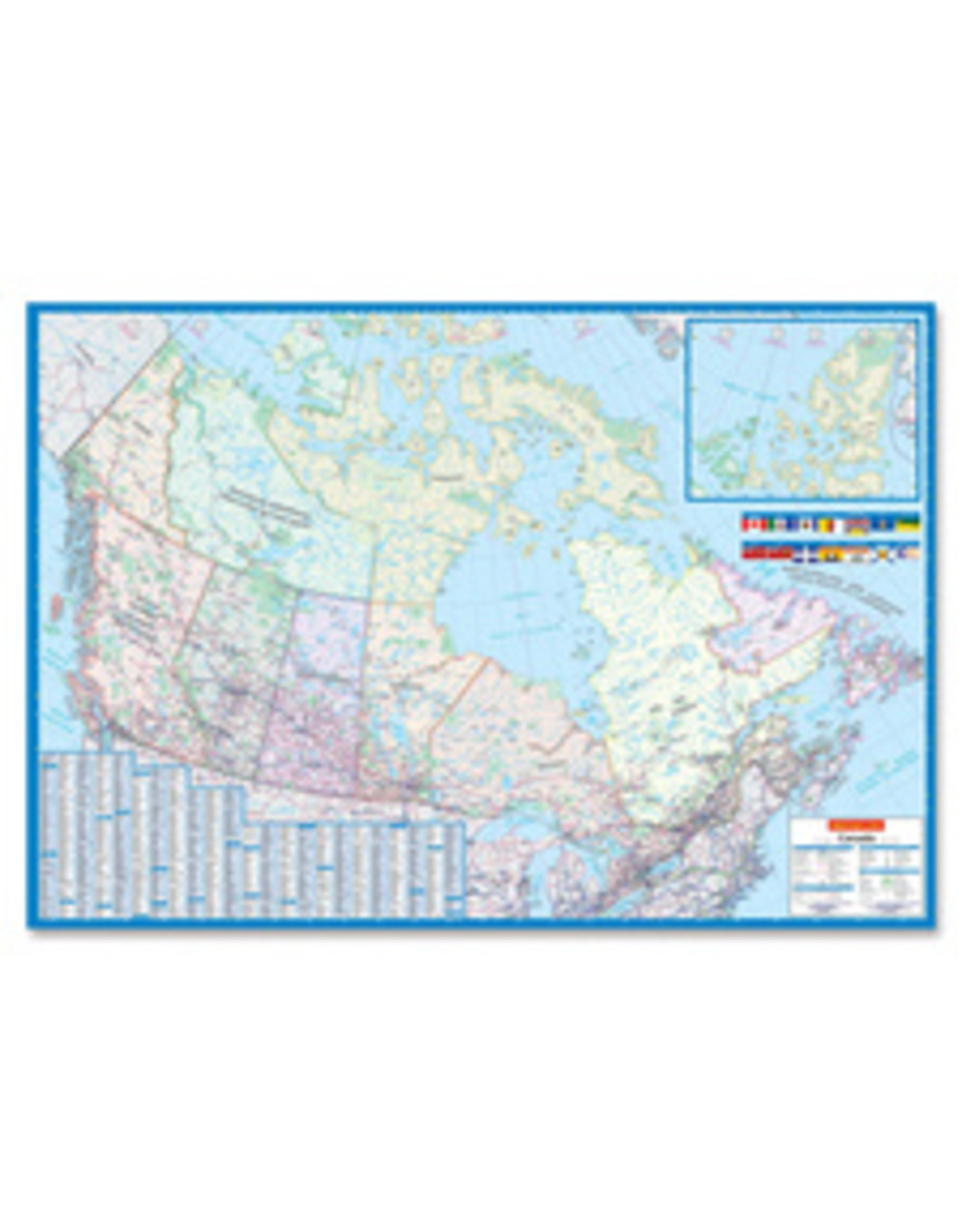 MAP WALL LAMIN CANADA 33x48