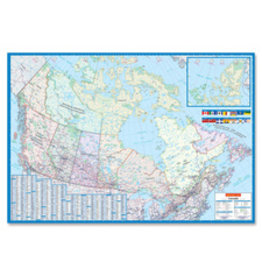 MAP WALL LAMIN CANADA 33x48