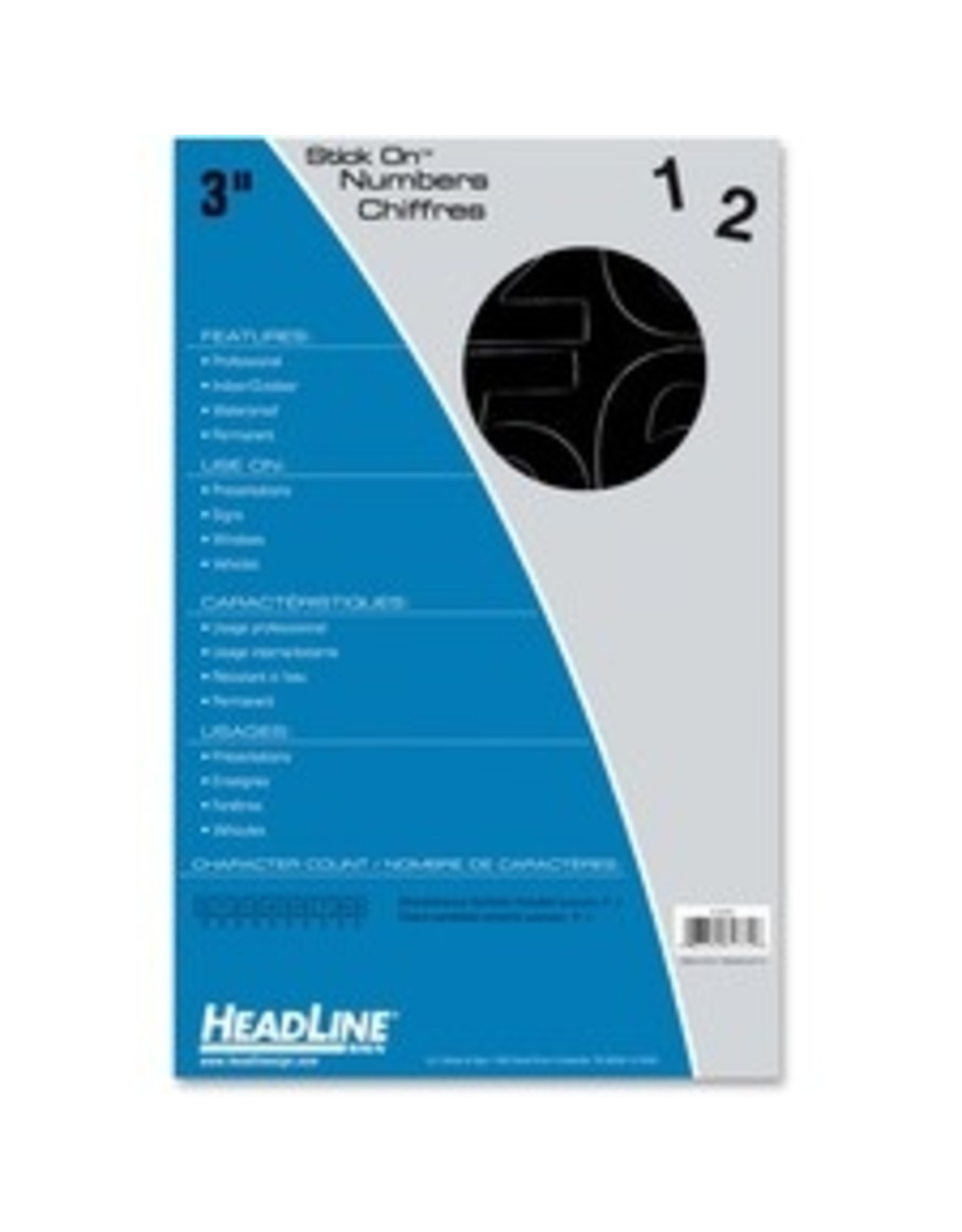 STK-ON LTR, HEL 3'' NUMB *BLACK