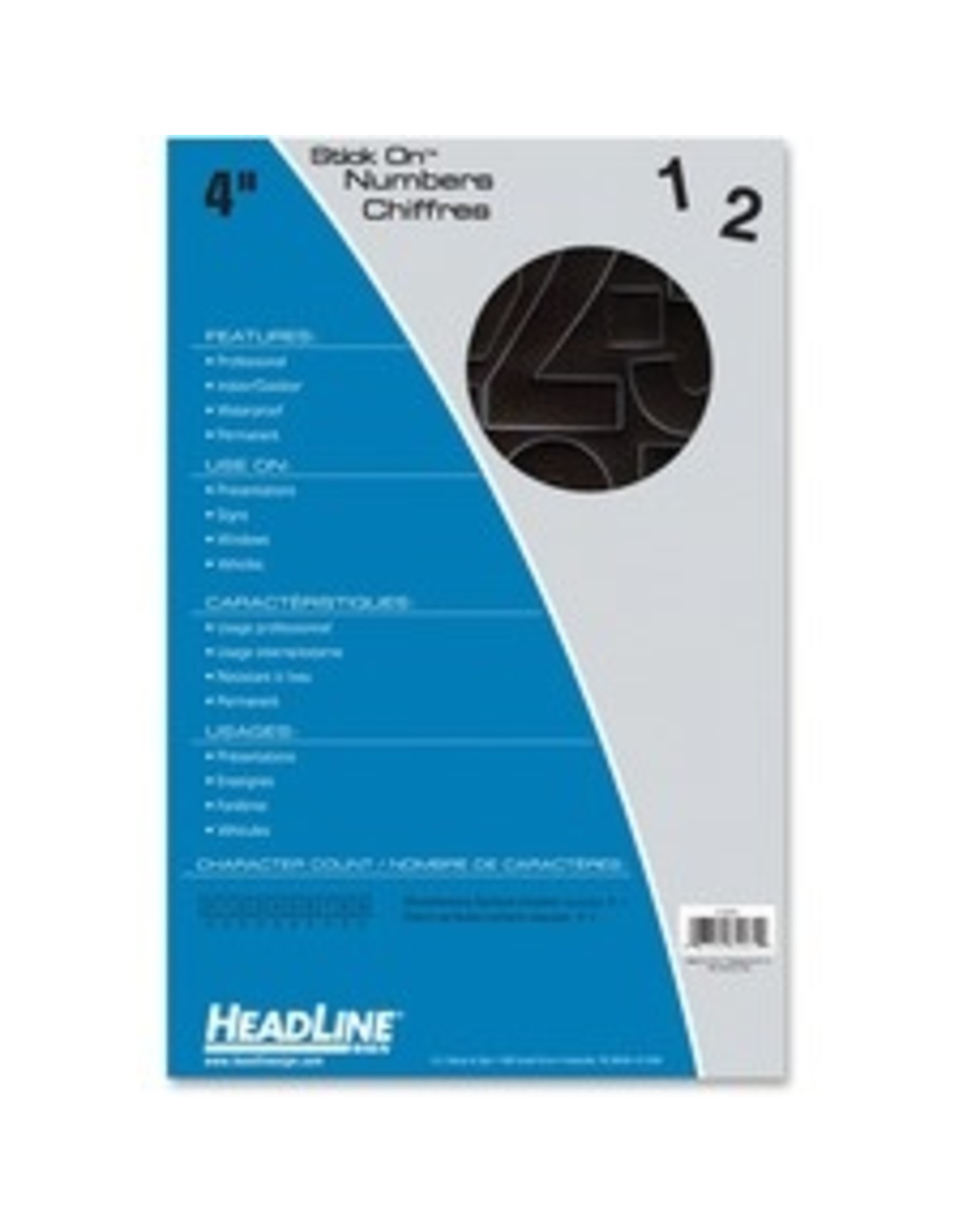 STK-ON LTR,GOTHIC 4'' NUM*BLACK
