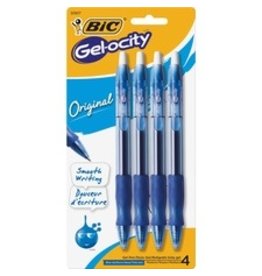 PEN GEL VELOCITY .7mm BLUE 4pk