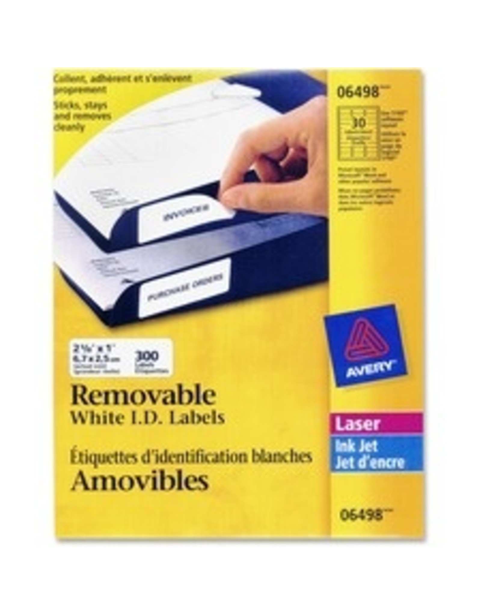 LASER LABEL 2.63x1 REMOV*3C/PK