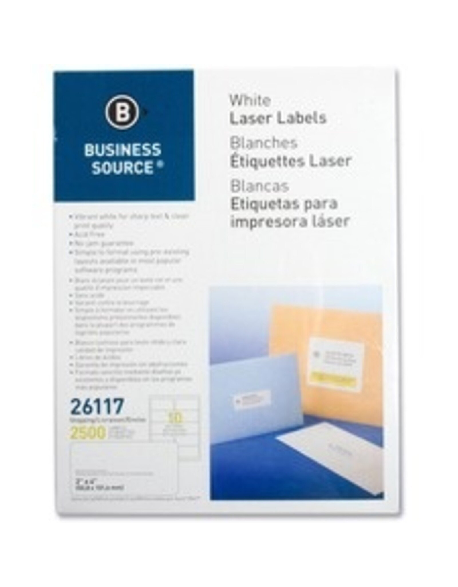 LABEL LASER 2x4 WHITE *2500/PK