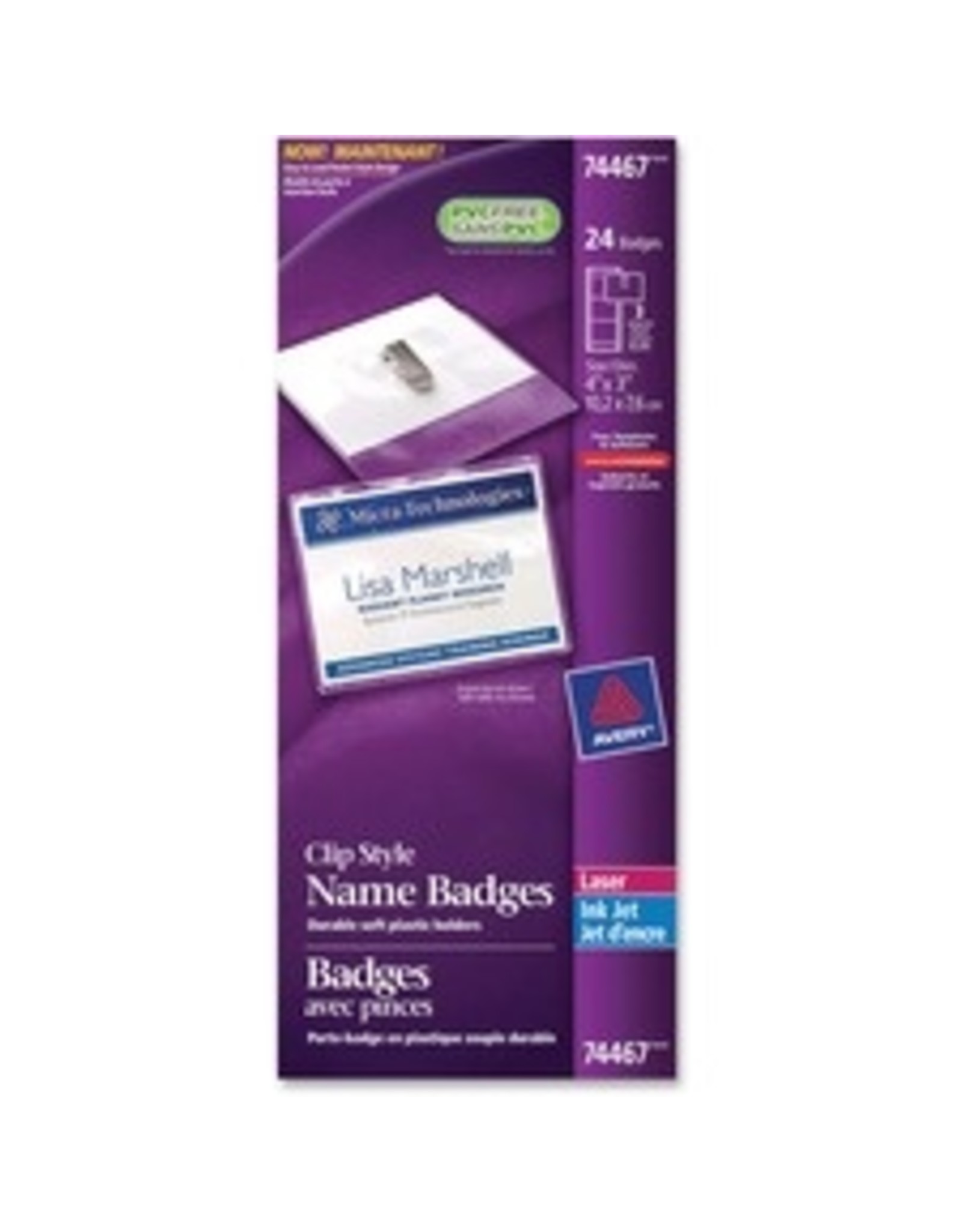 NAME BADGE KIT CLIP STYLE 4x3
