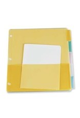 INDEX INSERT, POLY W/PCKT*5TAB