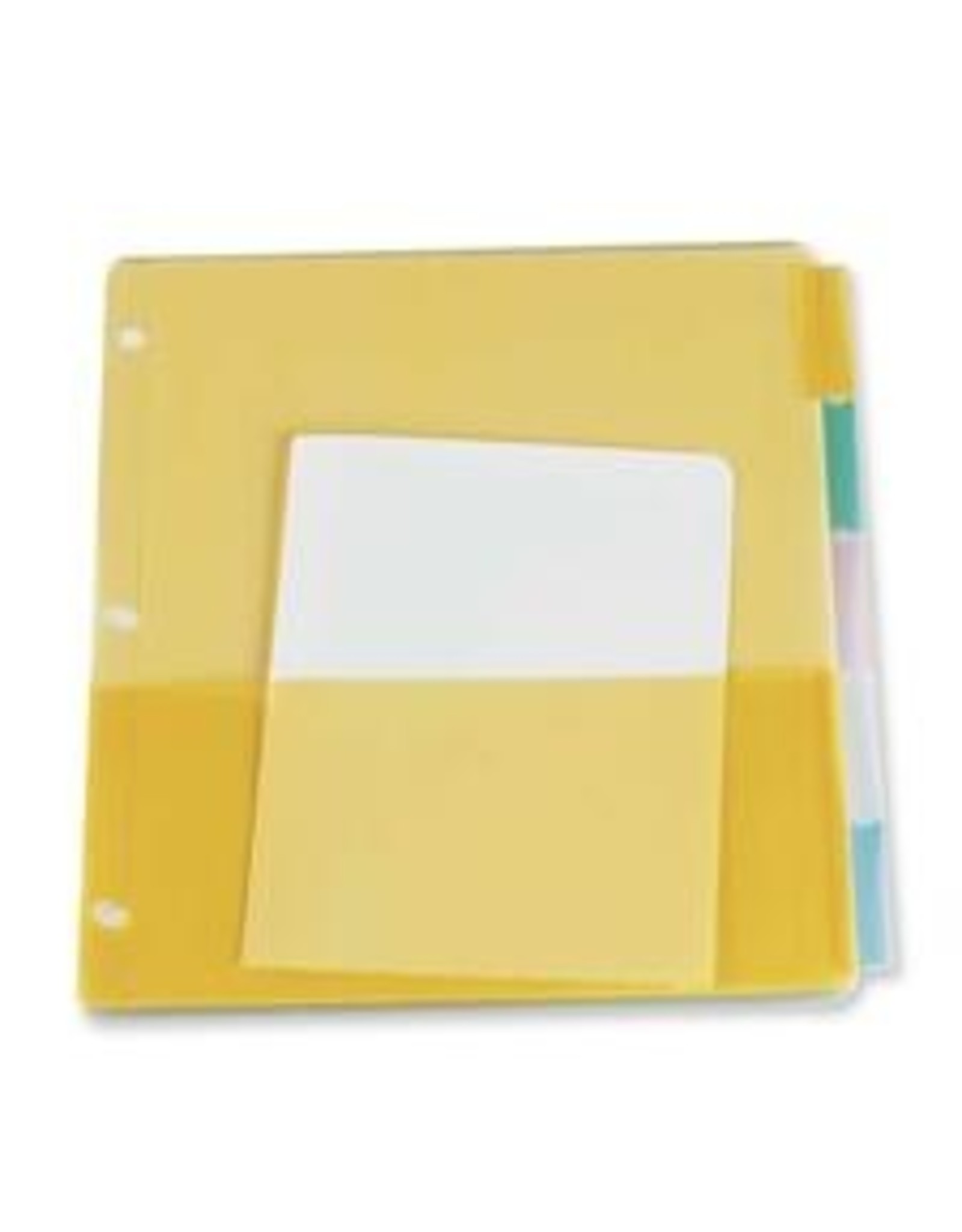 INDEX INSERT, POLY W/PCKT*5TAB