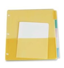 INDEX INSERT, POLY W/PCKT*5TAB
