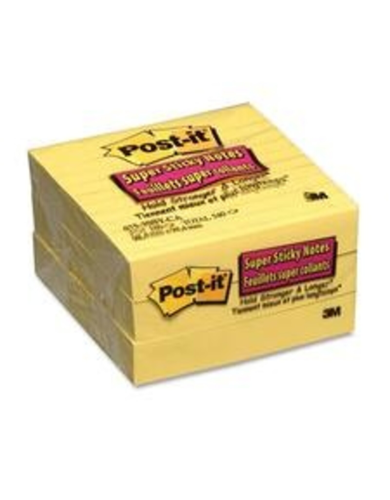 SUPER STICK NOTE 4X4 YLW*3/PK
