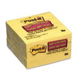 SUPER STICK NOTE 4X4 YLW*3/PK