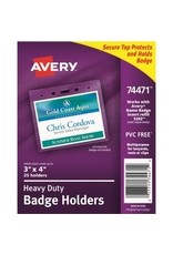 BADGE HOLDER CLEAR HORIZ*25/PK