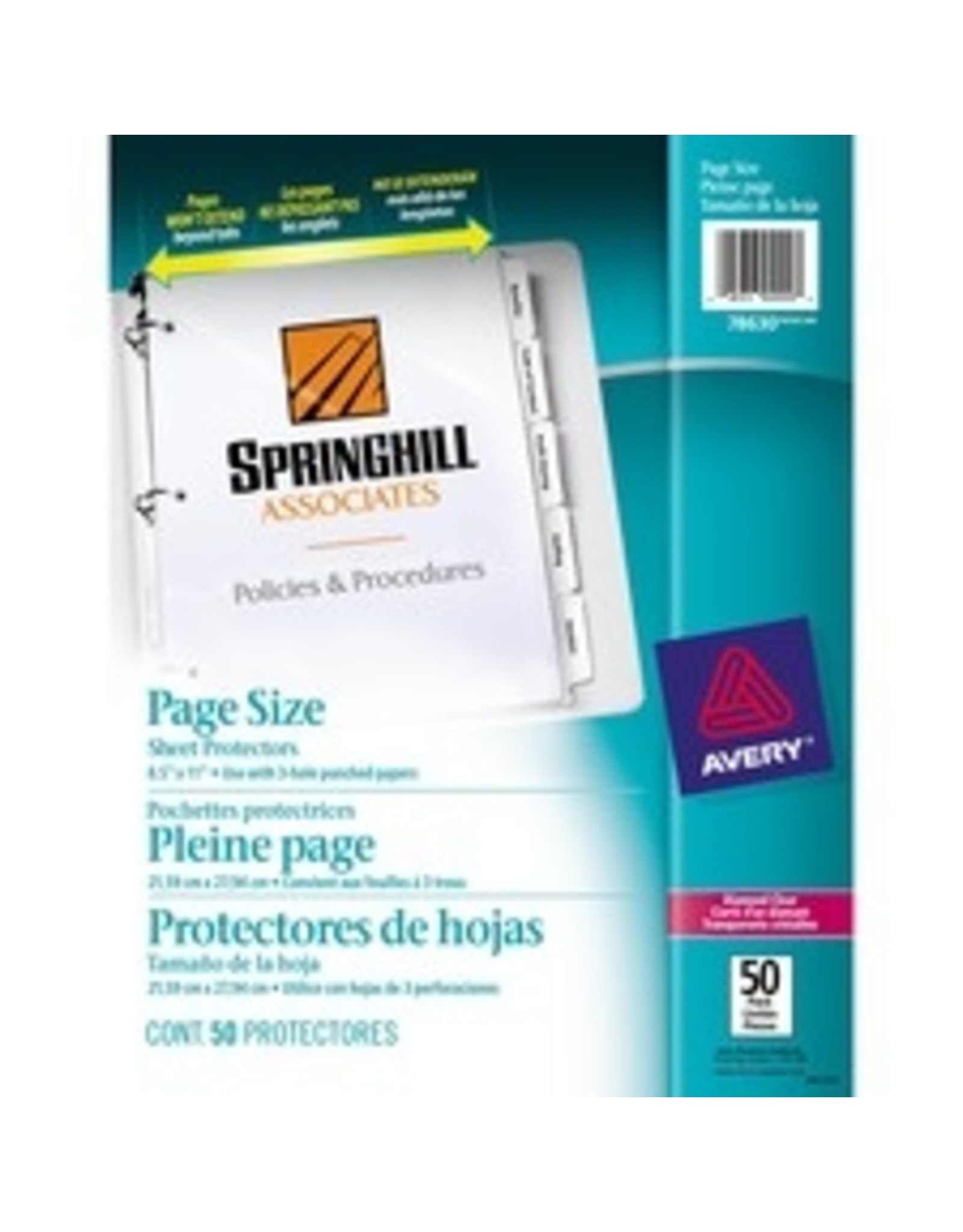SHEET PROTCT PGE SIZE CLR 50PK