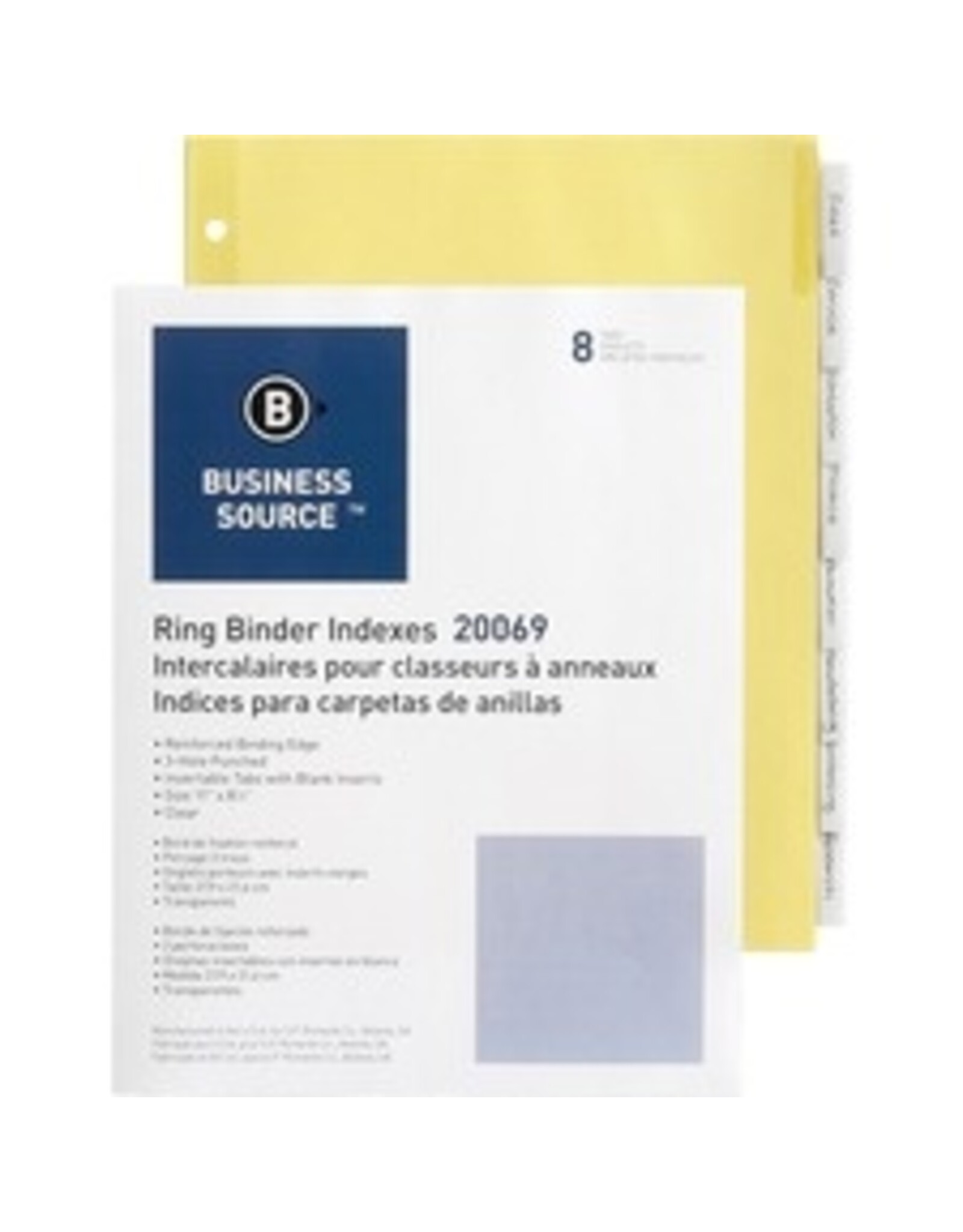 INDEX 11x8.5 3RING*CLEAR*8 TAB