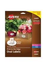 GLOSSY WHITE OVAL LABELS