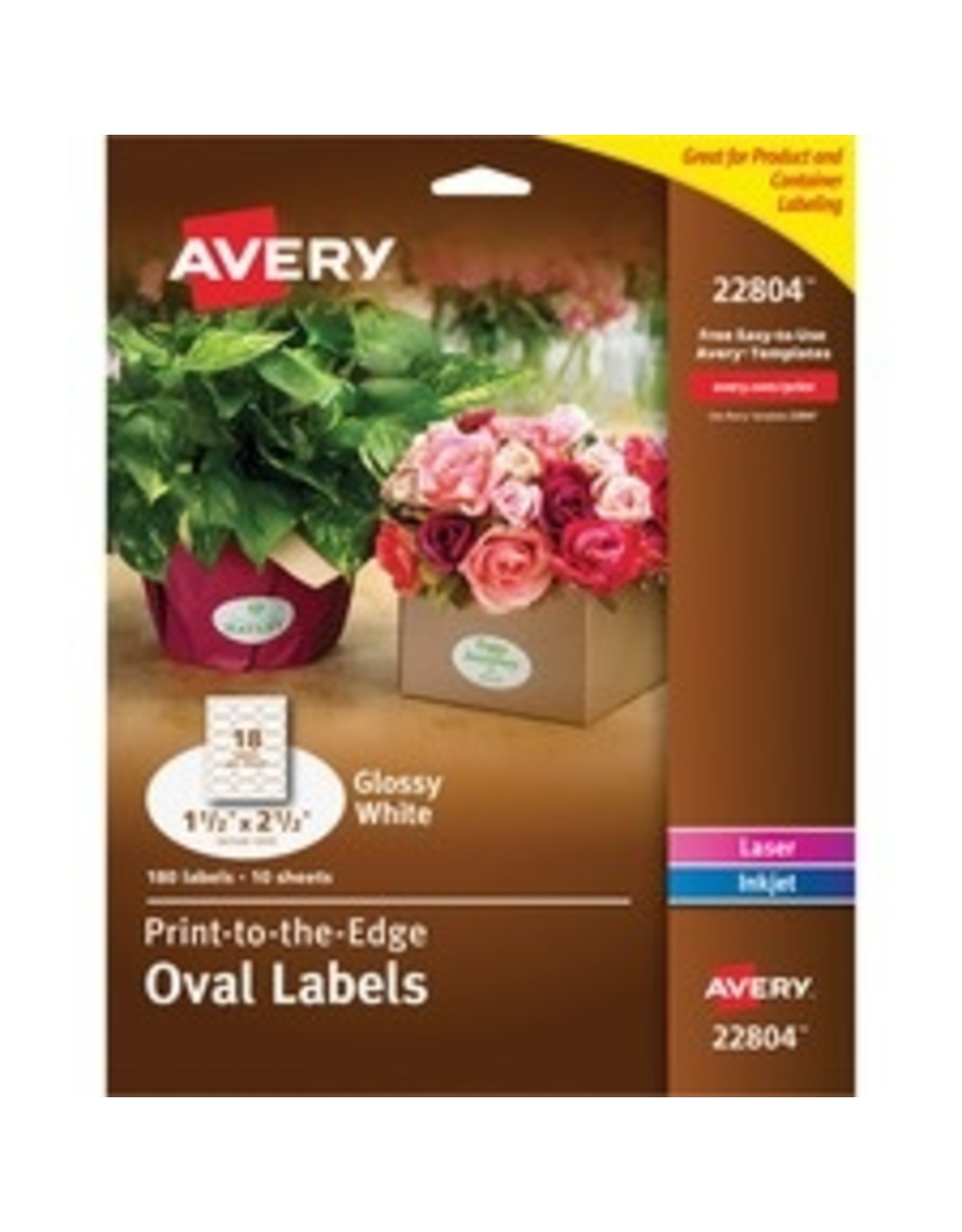 GLOSSY WHITE OVAL LABELS