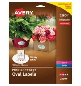 GLOSSY WHITE OVAL LABELS
