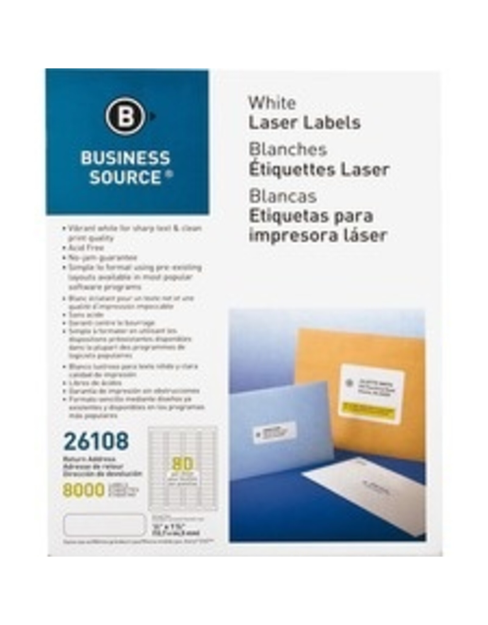 LABEL LASER .5x1.75 WHTE*8M/PK