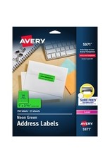 LASER LABEL 2.63x1*FL.GN*750pk