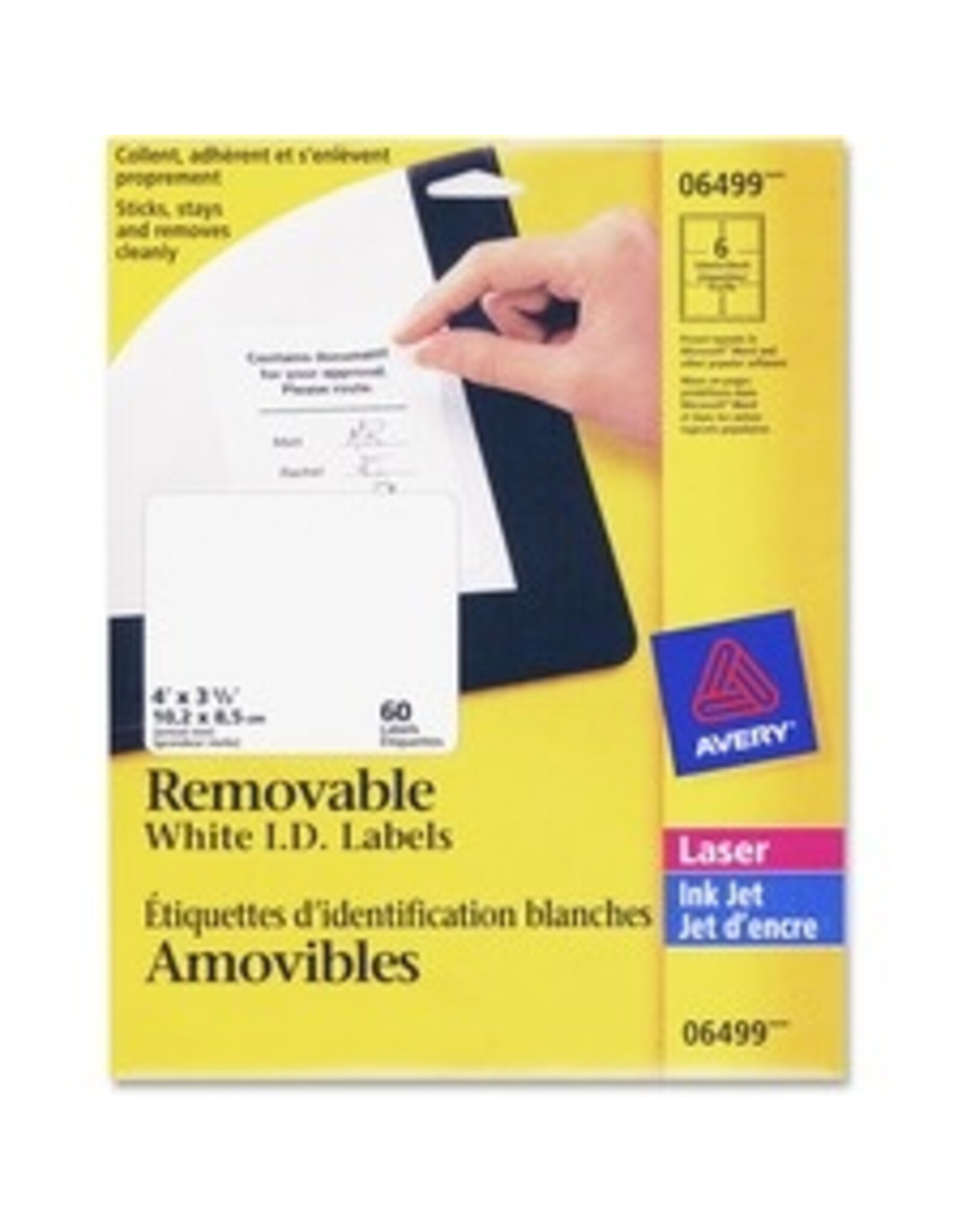 LASER LABEL 4x3.3 REMOV *60/PK