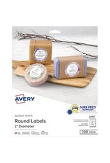GLOSSY WHITE ROUND LABELS