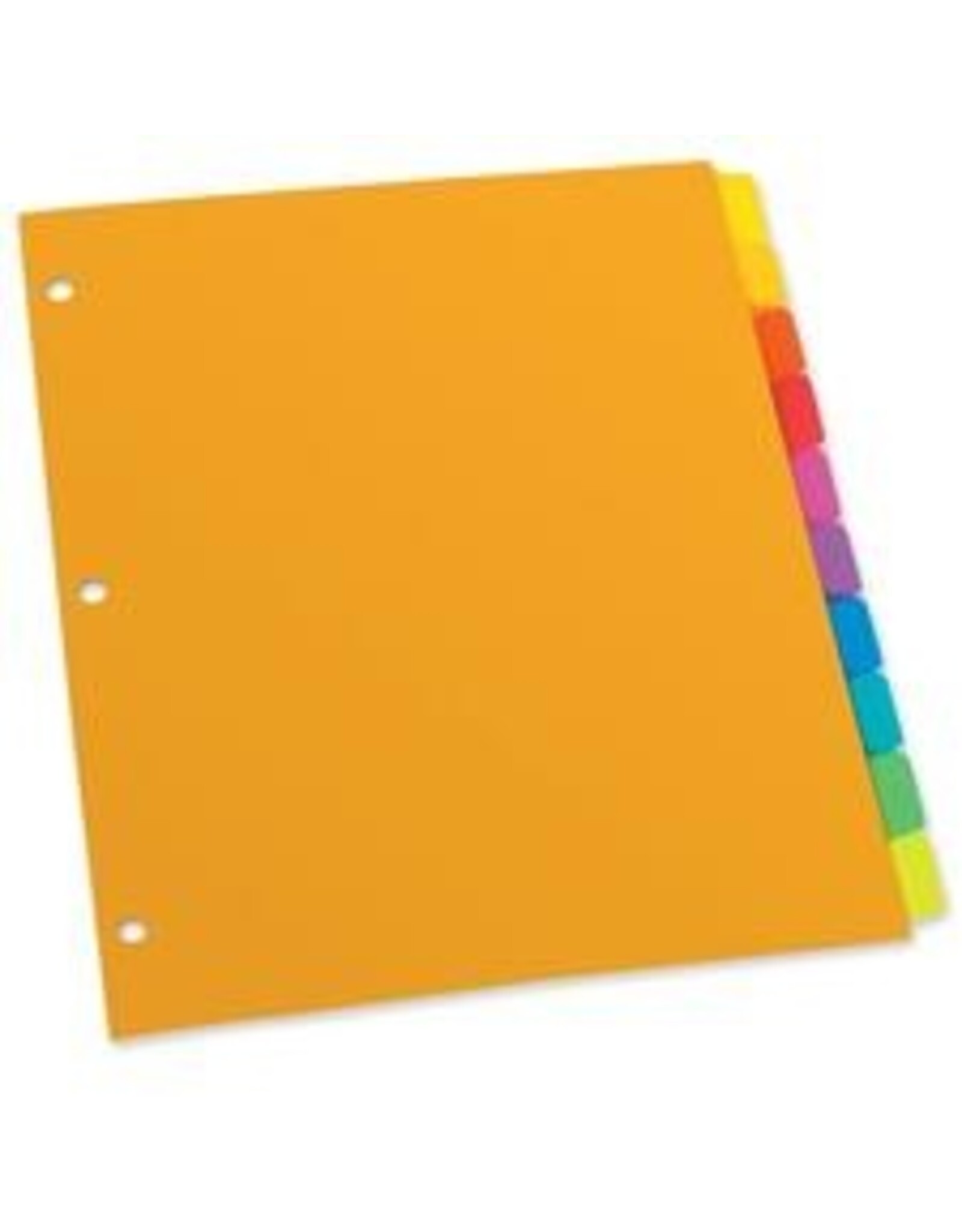 INDEX DIVIDER POLY ASST 10TAB