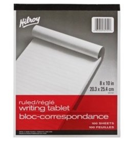WRIT TABLET RULED 8x10  *100sh
