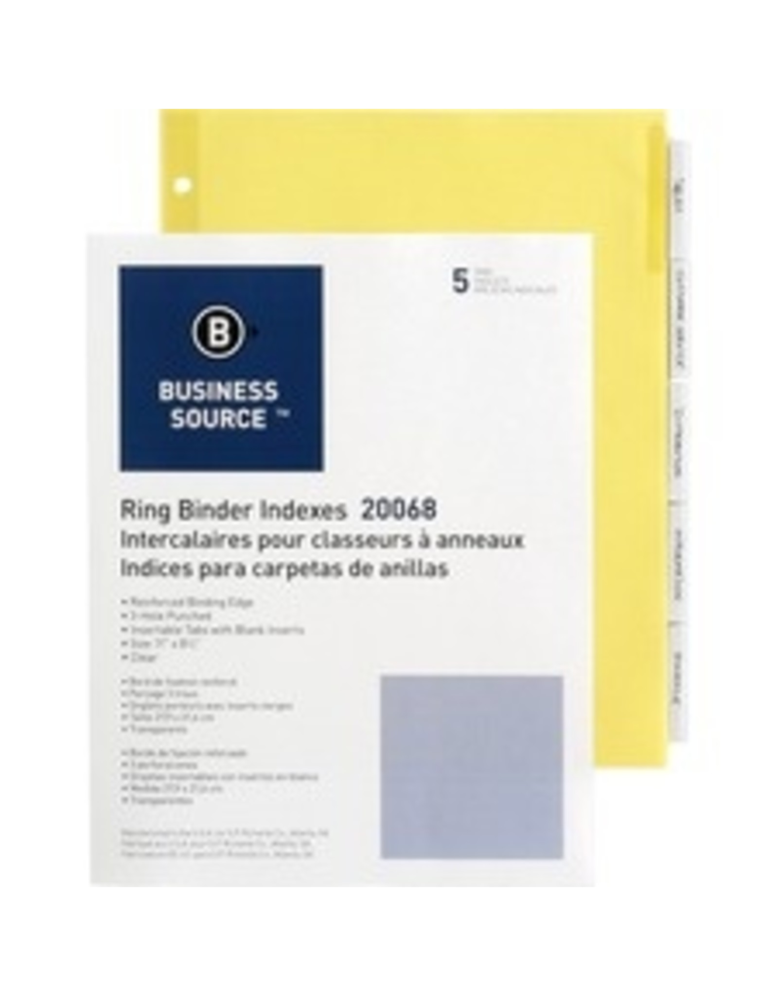INDEX 11x8.5 3RING*CLEAR*5 TAB