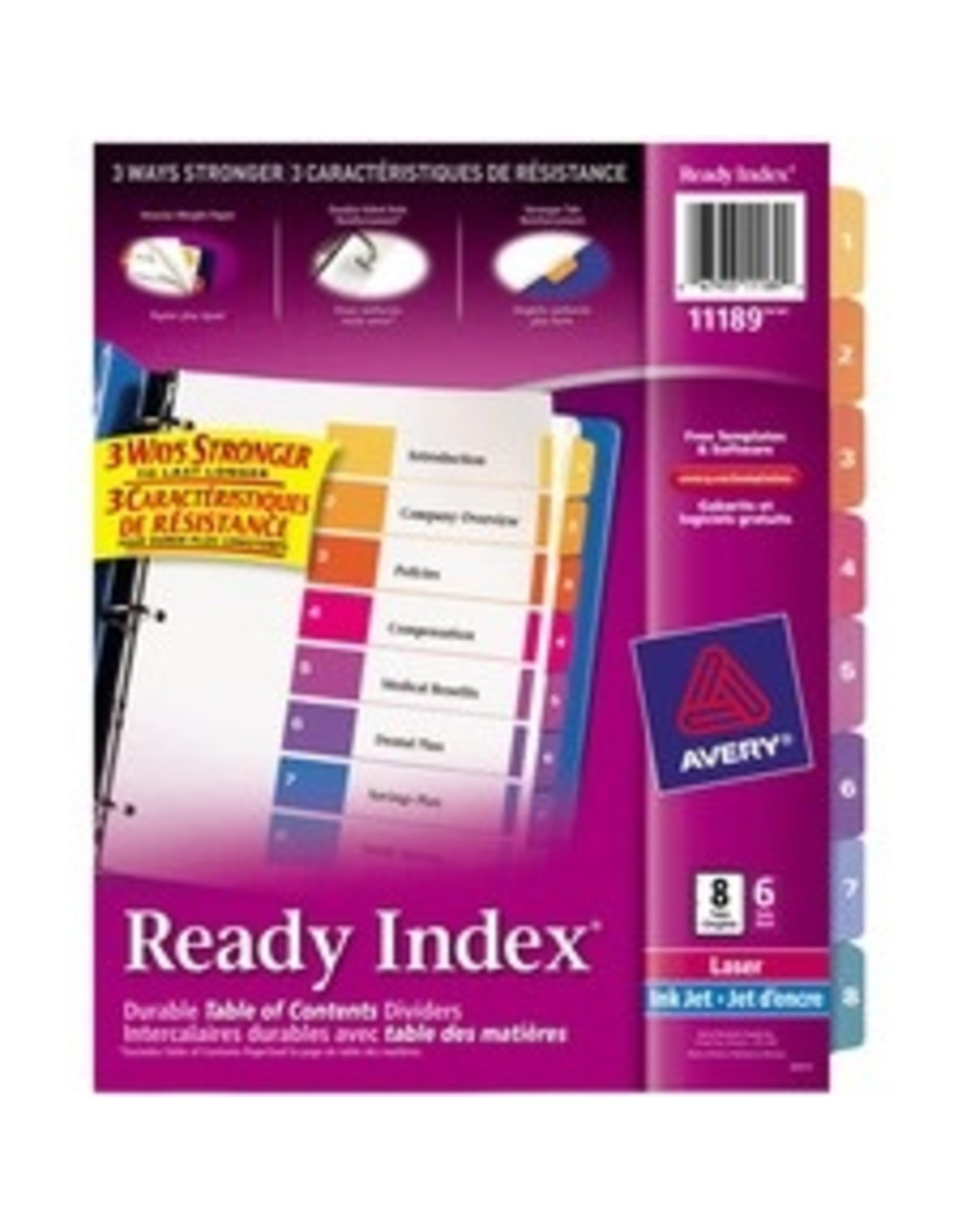 LASER R/INDX LTR AST 8TB*6 SET