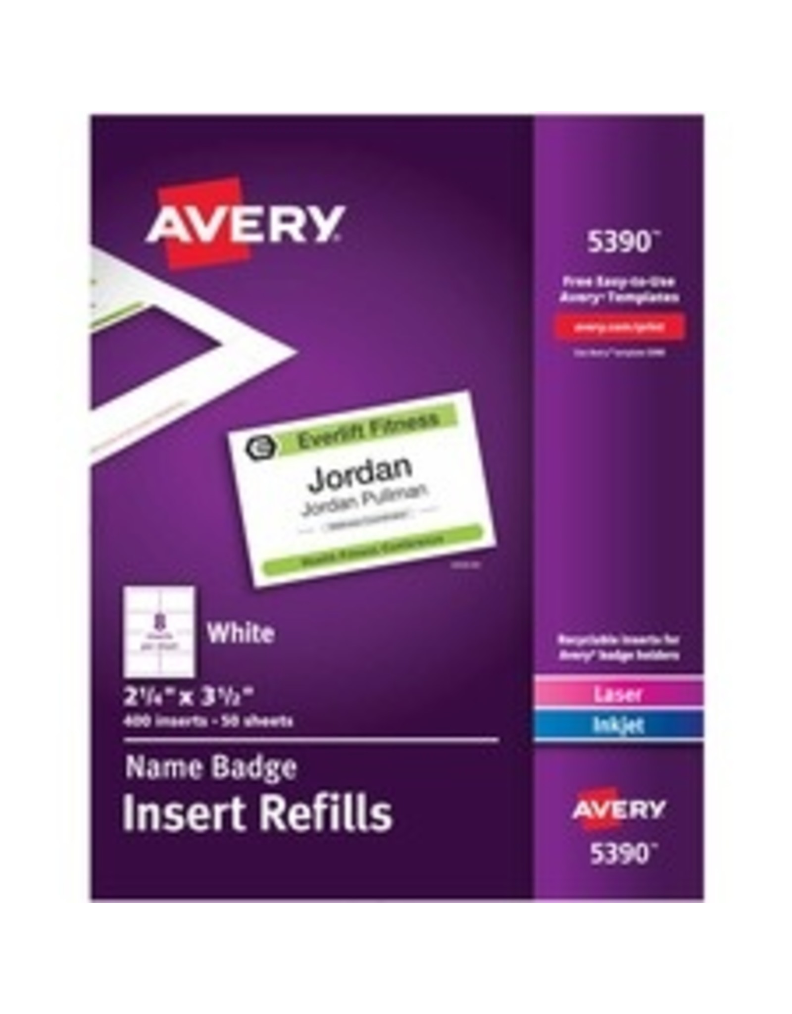 LASER NAME TAG WHT 2.06x3.5*4C