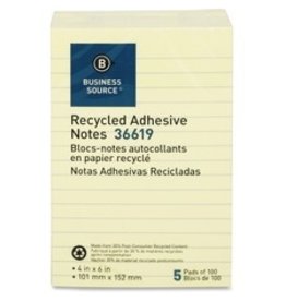PAD ADHES RECYC 4x6 YLW *5/PK