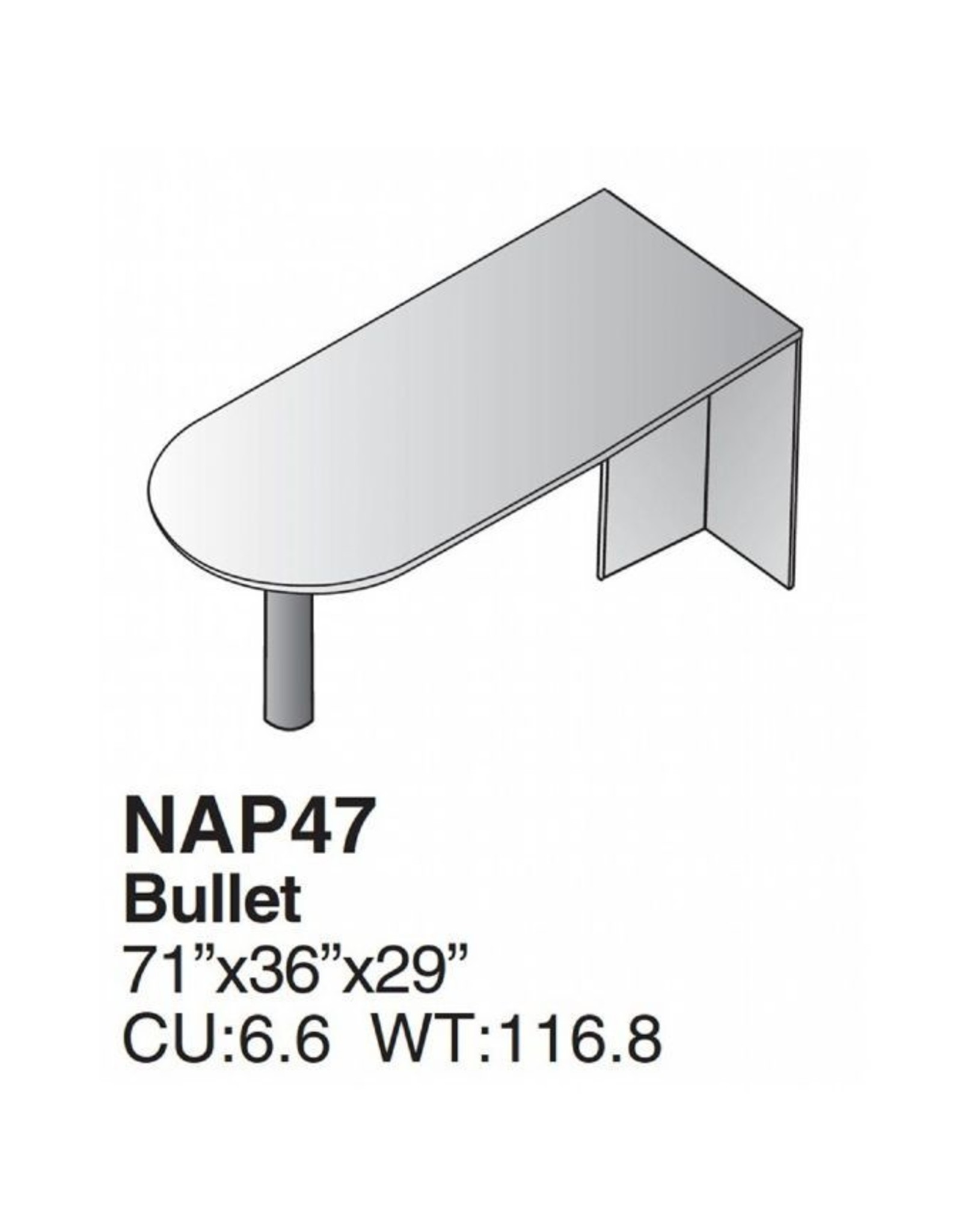 Bullet Table 71" x 36"