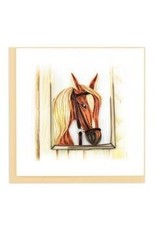 Quilling Card Lg - Horse in Stable