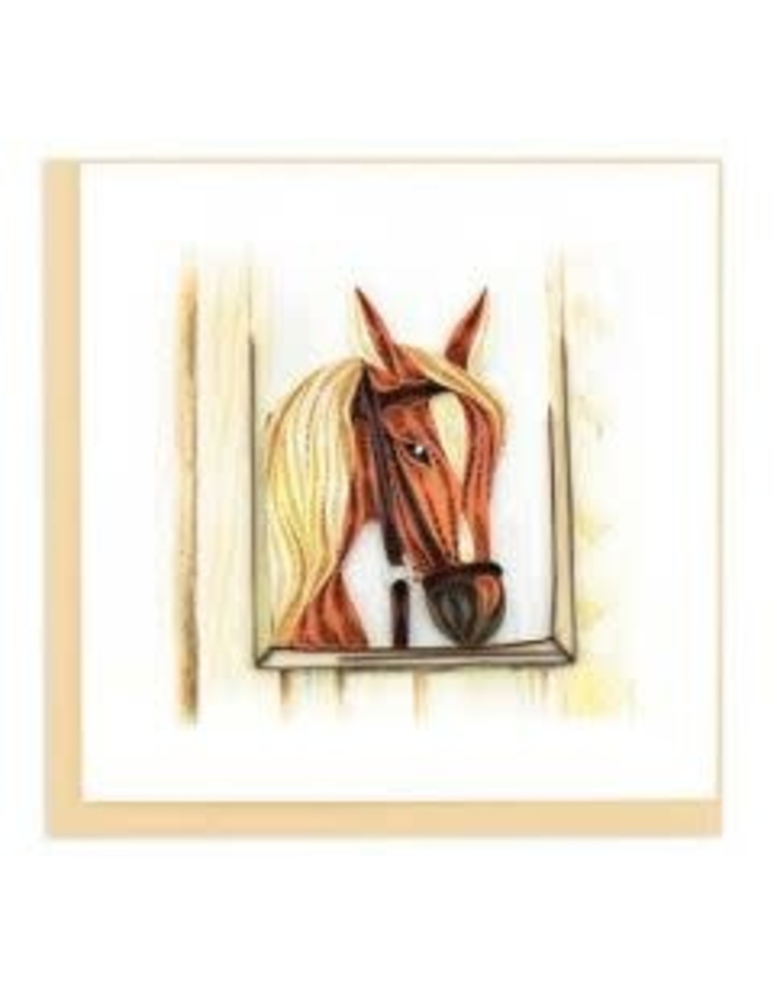 Quilling Card Lg - Horse in Stable