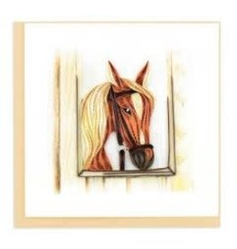 Quilling Card Lg - Horse in Stable