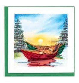 Quilling Card Lg - River Canoes