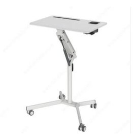 Pneumatic Height Adjustable Laptop Stand - White/Silver