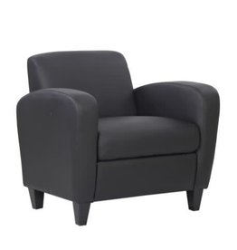 Club Chair, Soft Leather in black