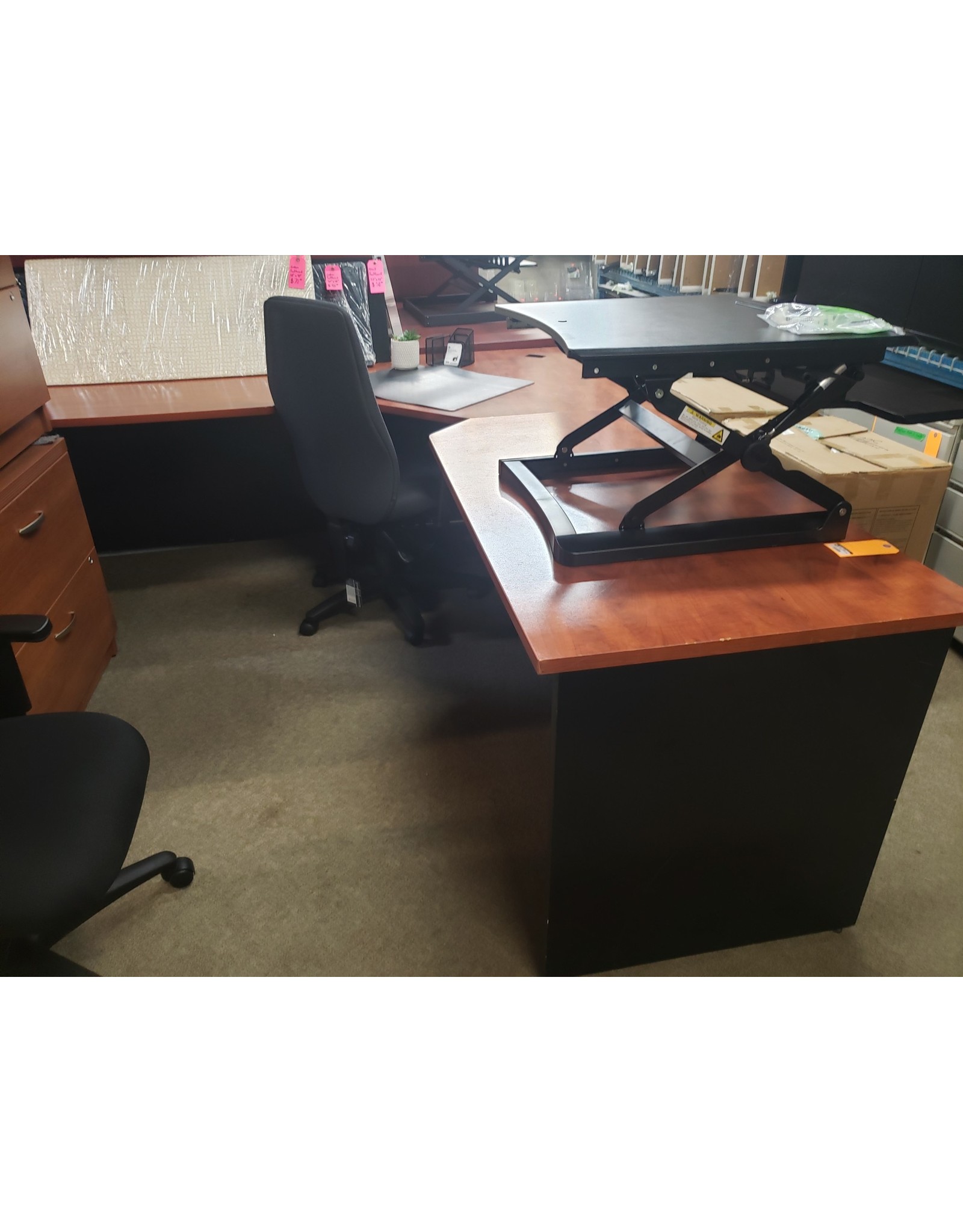 L-Shaped Summerflame/Black Desk