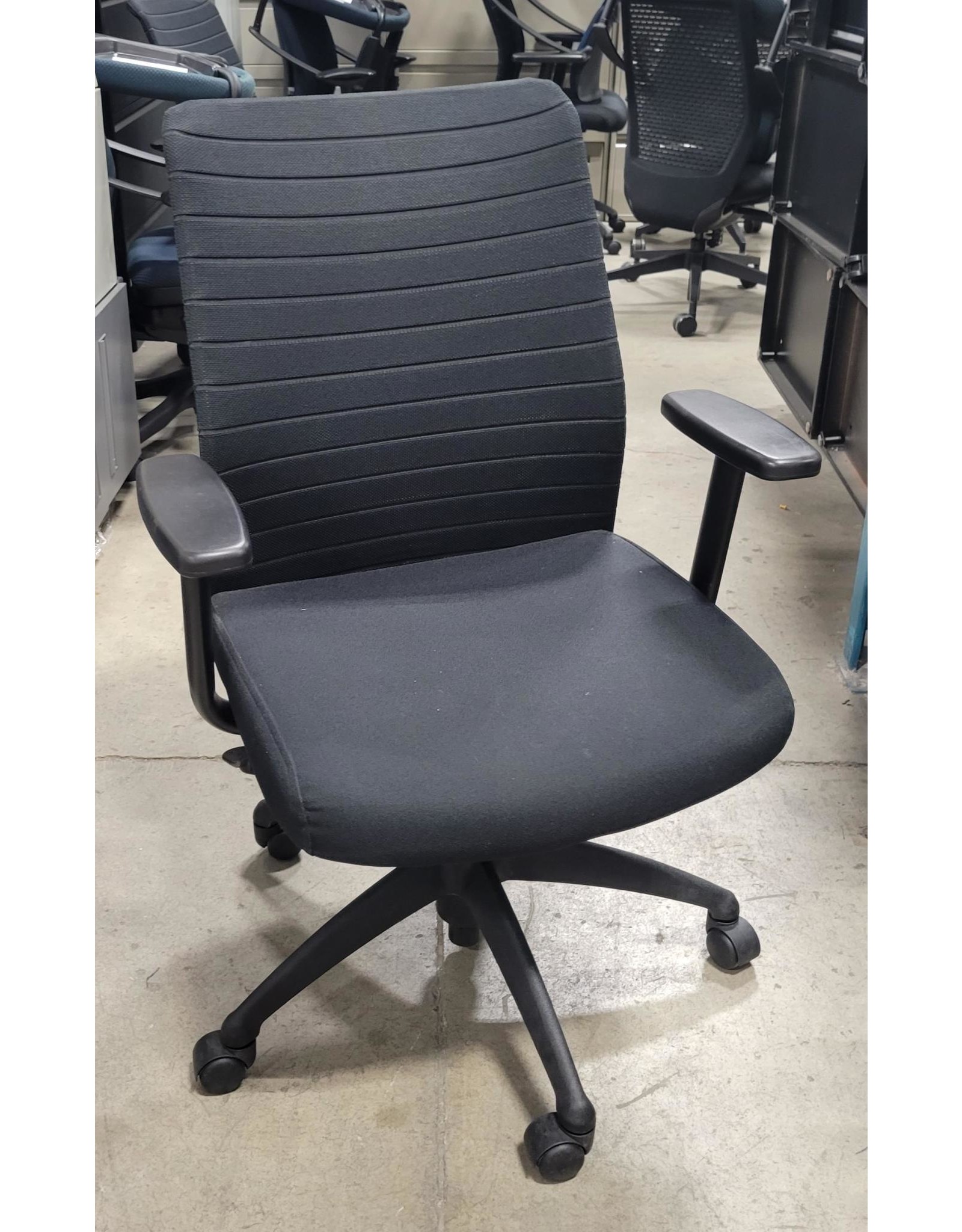 ErgoCentric Mid Back Task Chair - Black Fabric
